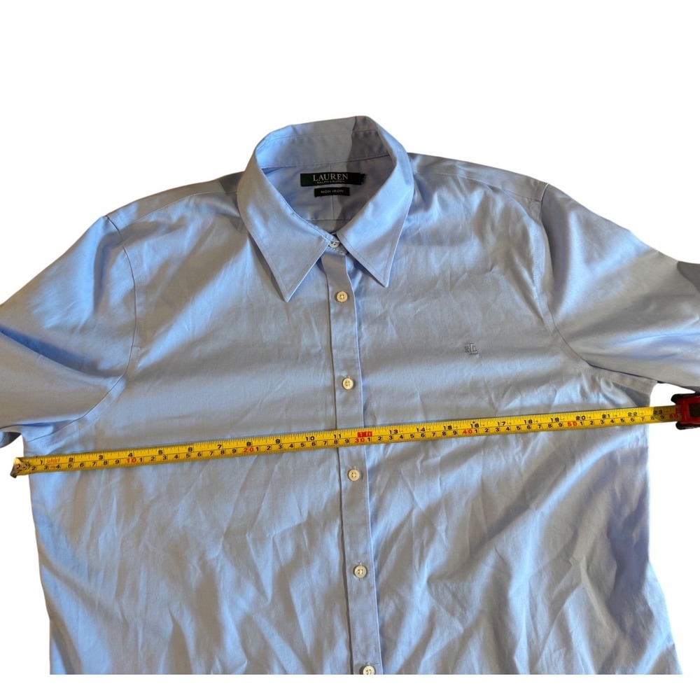 Lauren Ralph Lauren Womens Light Blue Non Iron Cotton Button Down Shirt Size 16 - Picture 4 of 8